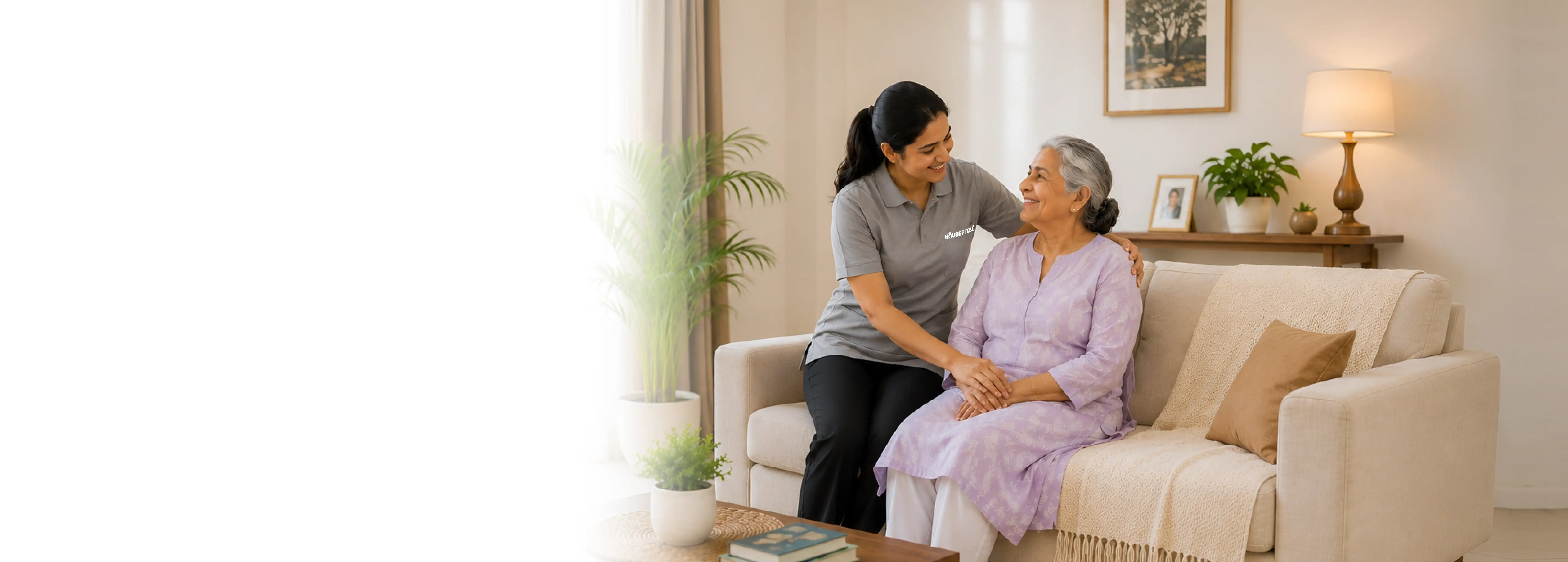 Healthcare professional caring for a patient at home